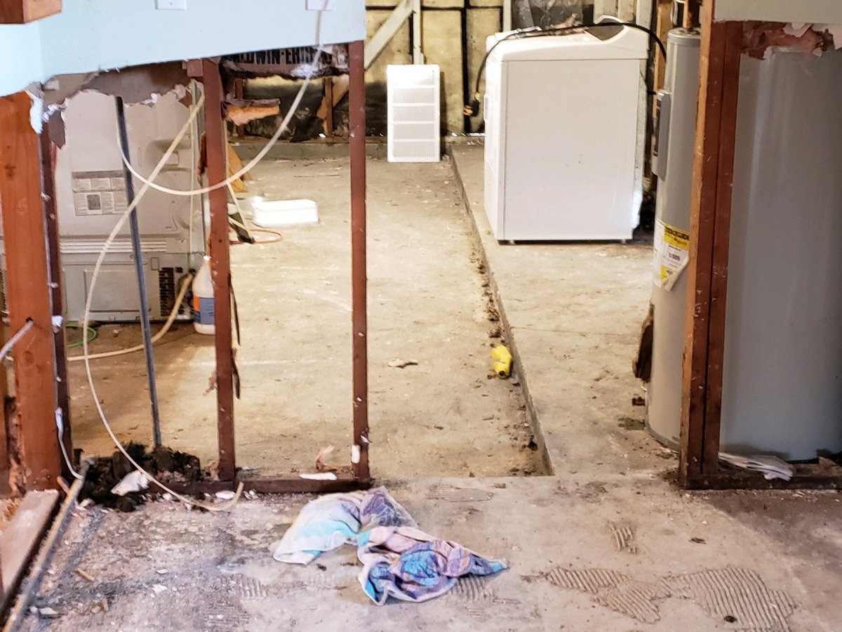 Kitchen after water damage